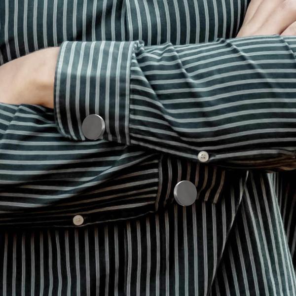 メンズ カフス ラウンド カフス 結婚式 パーティー 婚約 ボーイフレンド ギフト ブラック