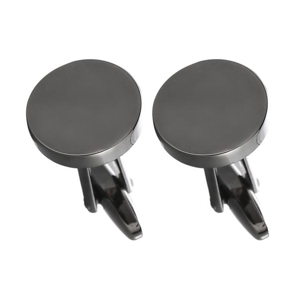 メンズ カフス ラウンド カフス 結婚式 パーティー 婚約 ボーイフレンド ギフト ブラック