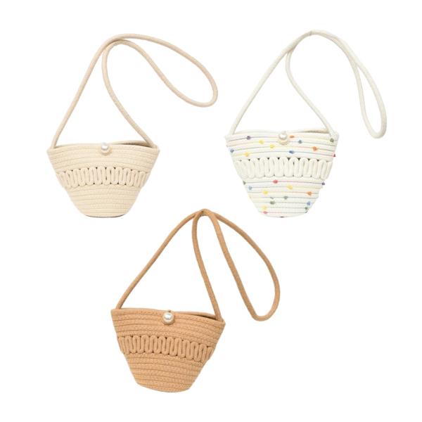 女性用クロスボディバッグ ボヘミアン風 スタイリッシュ 編み込みハンドバッグ 夏のアウトドア ピクニック用 カーキ