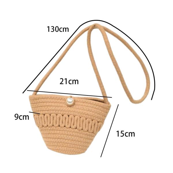 女性用クロスボディバッグ ボヘミアン風 スタイリッシュ 編み込みハンドバッグ 夏のアウトドア ピクニック用 カーキ