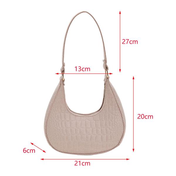 女性用アンダーアームバッグ カジュアル ジッパー付き サッチェル 女性用 ソフト ハンドバッグ ショルダーバッグ カーキ