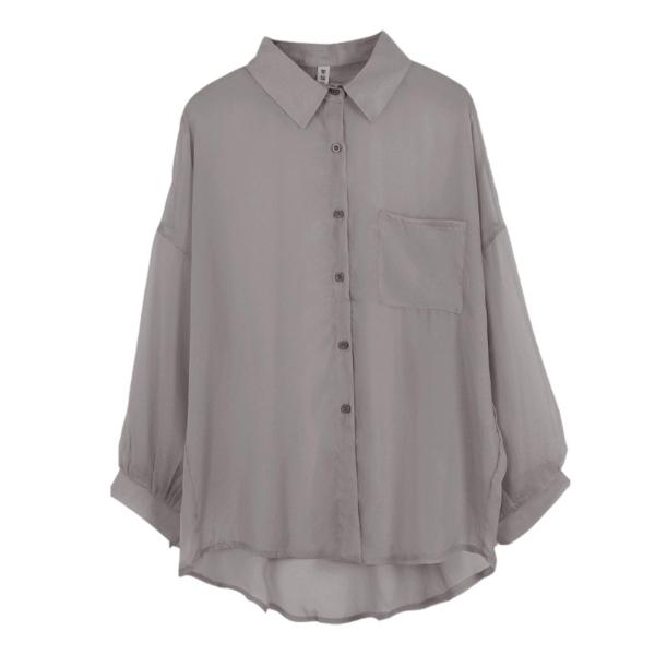 日焼け止めカーディガンコート トレンディな日焼け防止服 毎日のパーティーに レディース グレー