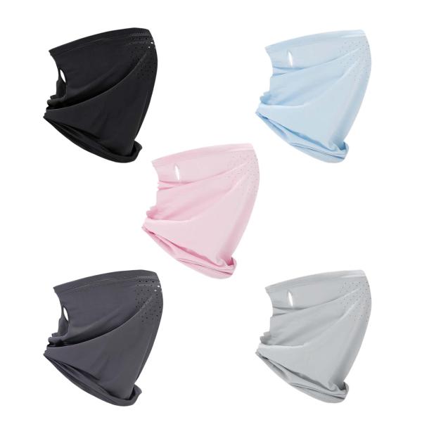 フェイスマスク 日焼け防止 耳かけ式 ネックゲートル スカーフ 男女兼用 サイクリング ブラック