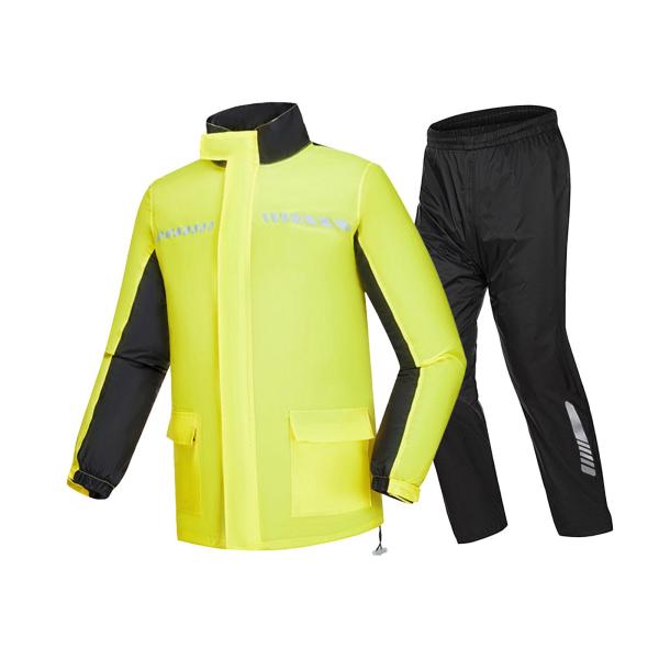 レインスーツ 防水 バックパックスペース付き レインスーツ メンズ レディース レインパンツ M イエロー