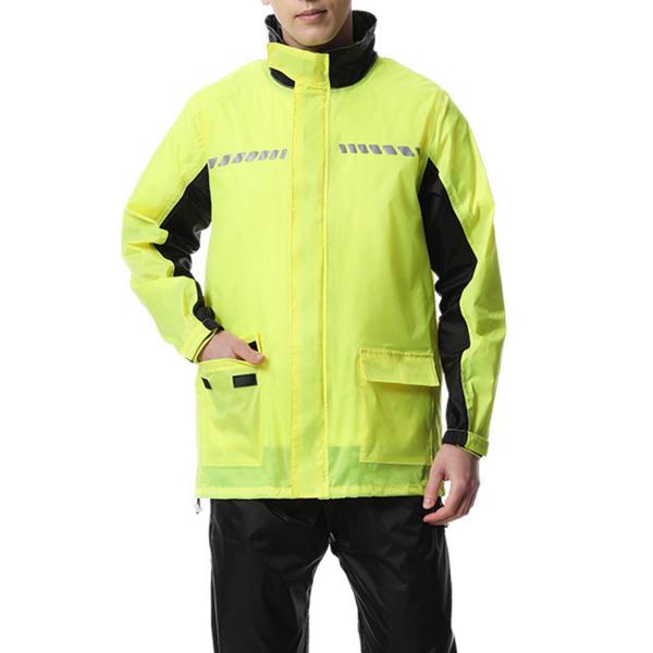 レインスーツ 防水 バックパックスペース付き レインスーツ メンズ レディース レインパンツ XXL イエロー
