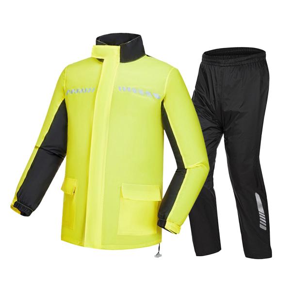 レインスーツ 防水 バックパックスペース付き レインスーツ メンズ レディース レインパンツ XXL イエロー