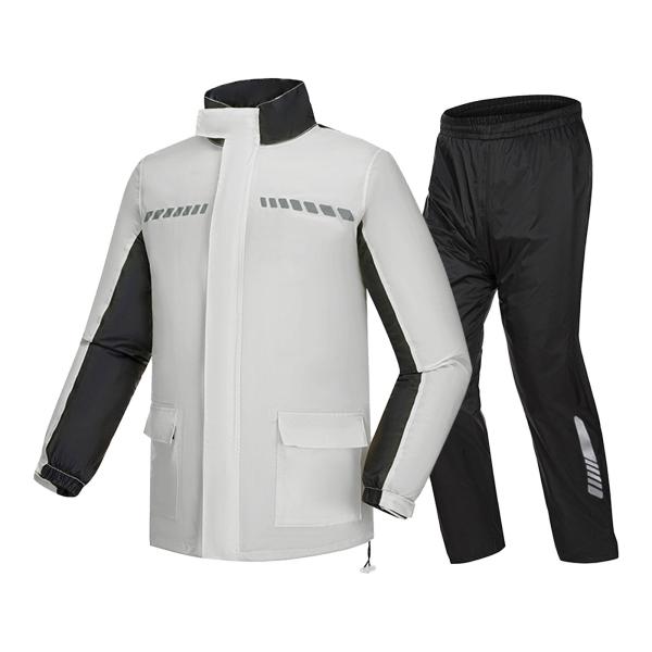 レインスーツ 防水 バックパックスペース付き レインスーツ メンズ レディース レインパンツ XL グレー
