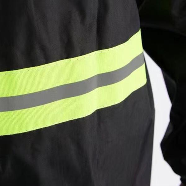 男性用防水レインスーツ、反射ストライプ、伸縮性ウエスト、レインパンツ付き