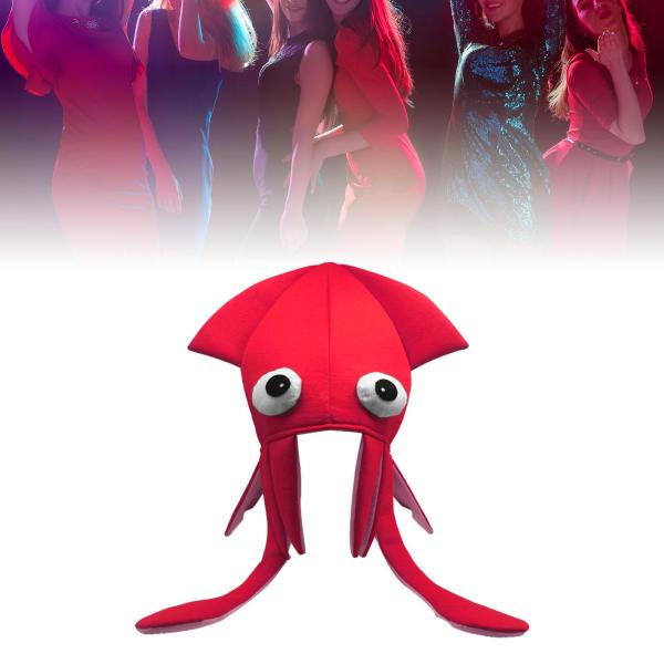 イカ帽子おもちゃ面白いパーティーハットハロウィンパーティーステージパフォーマンスフェスティバルピンク