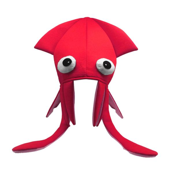 イカ帽子おもちゃ面白いパーティーハットハロウィンパーティーステージパフォーマンスフェスティバルピンク