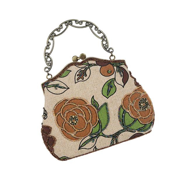 ハンドメイドビーズ刺繍バッグ 女性用 感謝祭 通勤 誕生日プレゼント イエロー