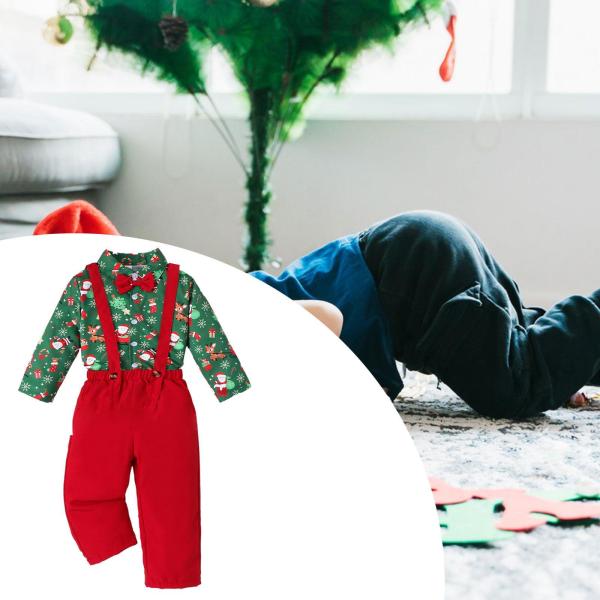 クリスマスコスチューム 蝶ネクタイ付き 子供用紳士衣装 子供用ステージショー ボタンサスペンダー