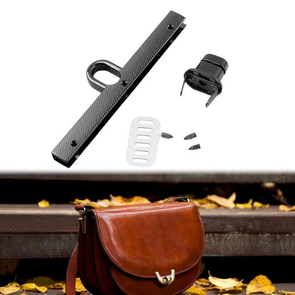 ターンロック留め金セット ツイスト留め金 レザークラフト ショルダーバッグ バッグ用 ブラック