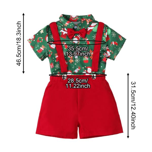 蝶ネクタイ付き紳士服 子供用クリスマス衣装 子ども用フェスティバル 半袖クリップ