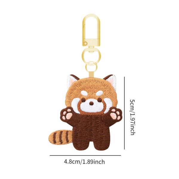 漫画のレッサーパンダのキーホルダー 両面刺繍キーホルダー ホリデー