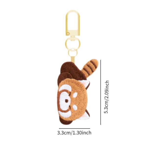 漫画のレッサーパンダのキーホルダー 両面刺繍キーホルダー ホリデー