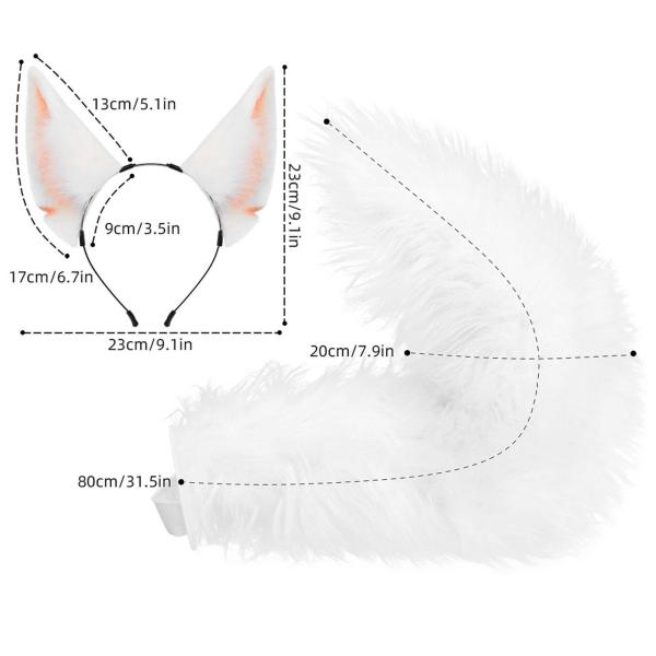 動物の耳としっぽセット ぬいぐるみの耳ヘッドバンド パーティー用品 イースターロールプレイ用