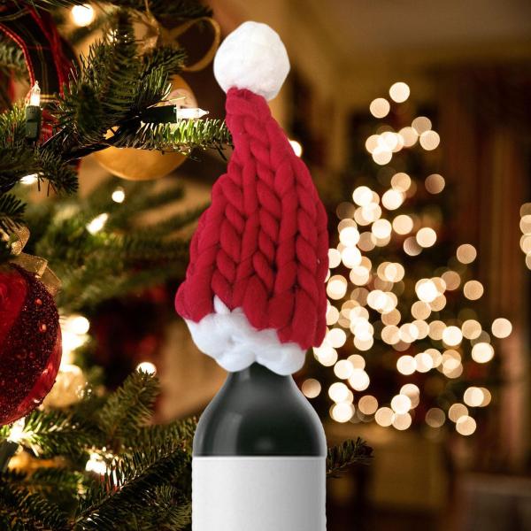 クリスマスハット ボトルカバー ボトルトッパー クリスマスハット テーマパーティー ホリデー ホーム用