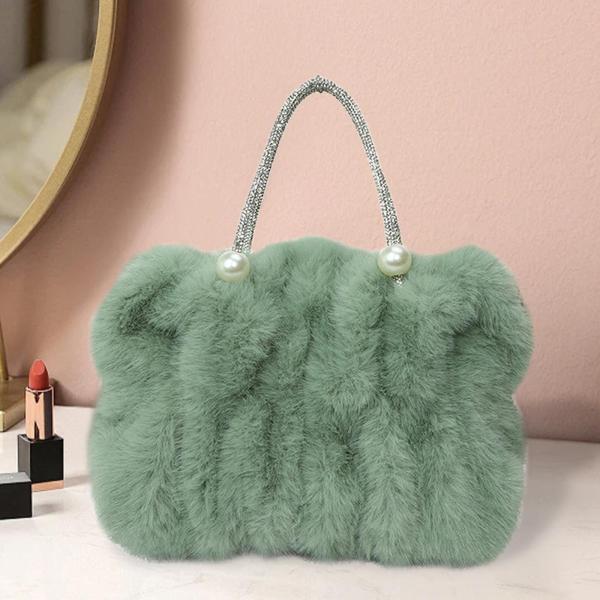 女性用 プラッシュバッグ サッチェル トートバッグ クロスボディバッグ 旅行 ショッピング デート グリーン