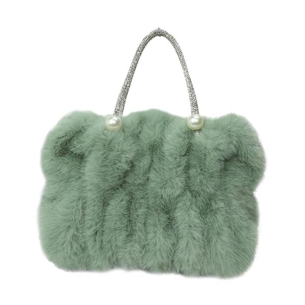 女性用 プラッシュバッグ サッチェル トートバッグ クロスボディバッグ 旅行 ショッピング デート グリーン