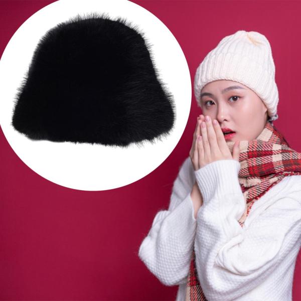 女性フィッシャーマンハット防風雪キャップバケットハット旅行アウトドアウォーキング用ブラック