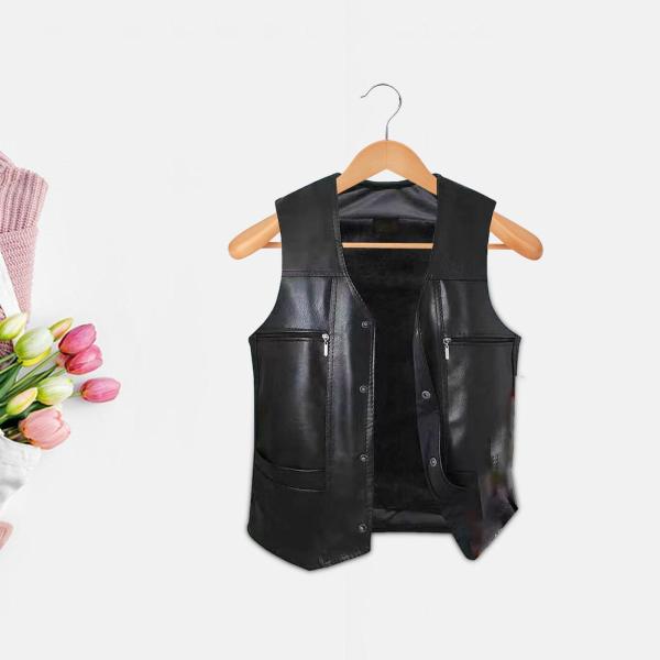 チョッキ 軽量 ユーティリティ メンズ PU レザー ベスト 旅行 冬 狩猟用 XL ブラック