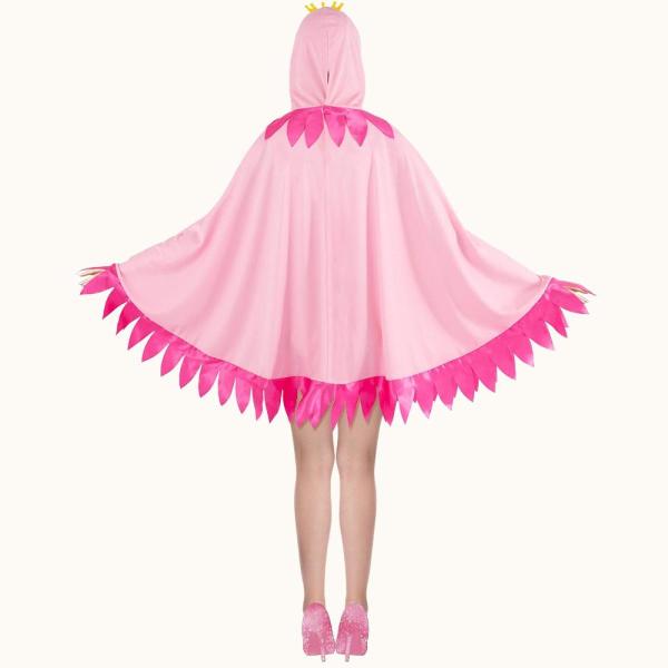 ハロウィーンフェスティバルの休日のためのフード付きマントドレスアップ面白いフラミンゴケープコスチューム