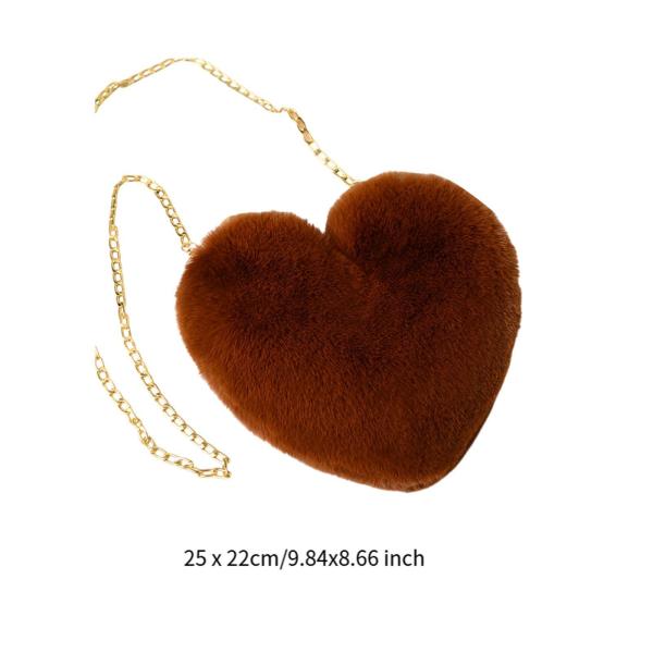 女性のためのハートシェイプサッチェル財布ショルダーバッグを毎日使用する屋外パーティーブラウン