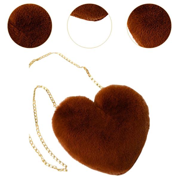 女性のためのハートシェイプサッチェル財布ショルダーバッグを毎日使用する屋外パーティーブラウン