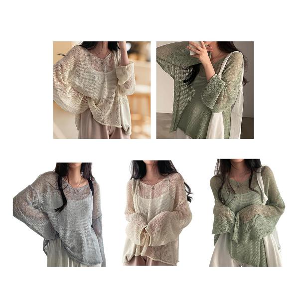 レディース 長袖 T シャツ トレンディ 通気性 ベーシック トップ クラブ パーティー デイリー グレー