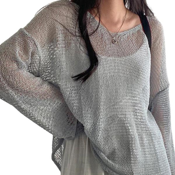 レディース 長袖 T シャツ トレンディ 通気性 ベーシック トップ クラブ パーティー デイリー グレー