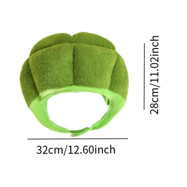 フルヘッドギアキャップ ブロッコリー装飾帽子 フェスティバルコスチュームキャップ ヘッドウェア 野菜帽子