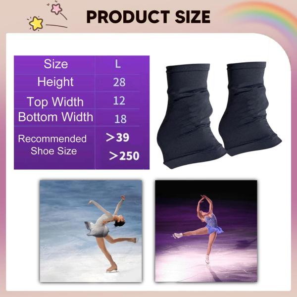 フィギュアスケート用レッグウォーマー 2個セット アイススケート 冬季アクティビティ トレーニング用 ブラック