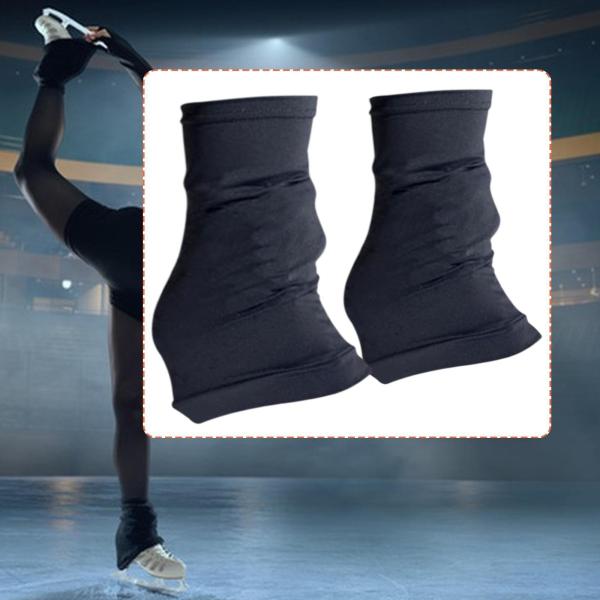 フィギュアスケート用レッグウォーマー 2個セット アイススケート 冬季アクティビティ トレーニング用 ブラック