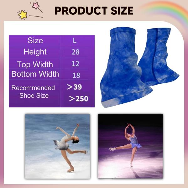 フィギュアスケート用レッグウォーマー 2個セット トレーニング用 アイススケート 冬季アクティビティ用 ブルー