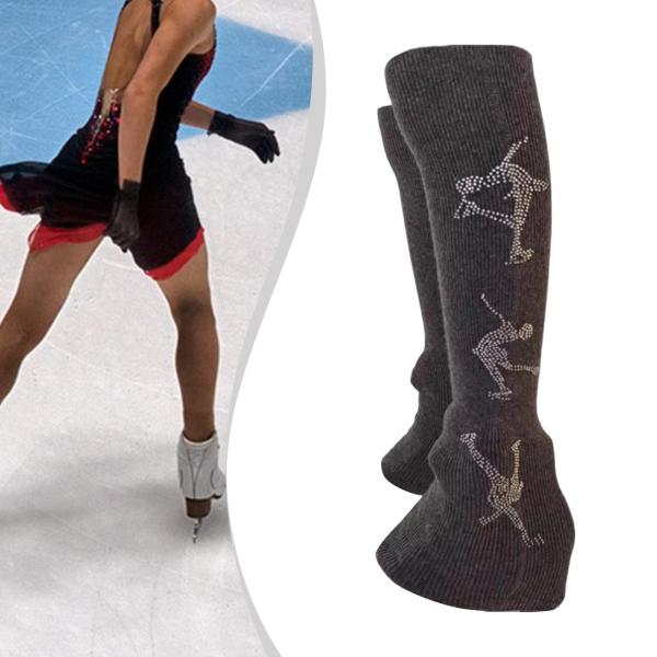 フィギュアスケート レッグウォーマー レッグカバー アイススケート ダンス フィットネスワークアウト用 ダークカーキ ニット 2個
