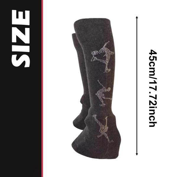 フィギュアスケート レッグウォーマー レッグカバー アイススケート ダンス フィットネスワークアウト用 ダークカーキ ニット 2個