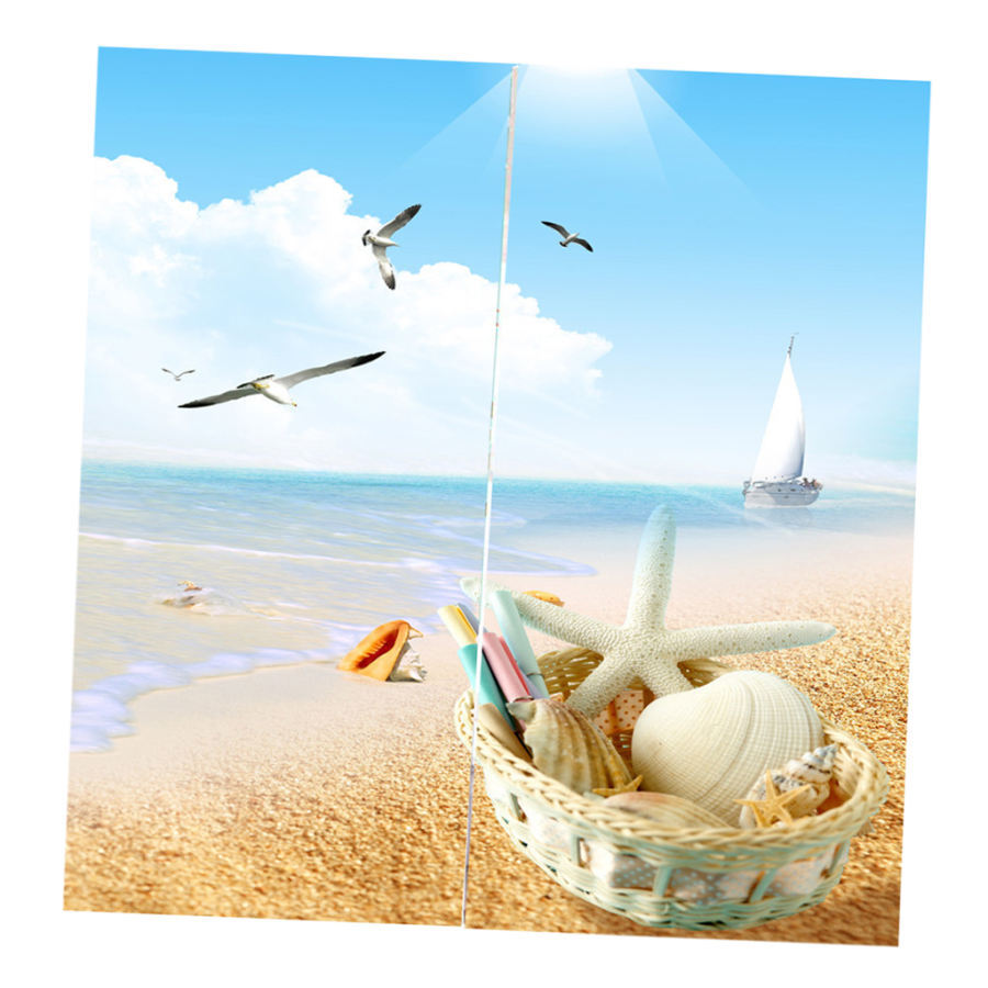 3D 海の景色 窓カーテン 遮光 ウィンドウカーテン リビングルーム 装飾