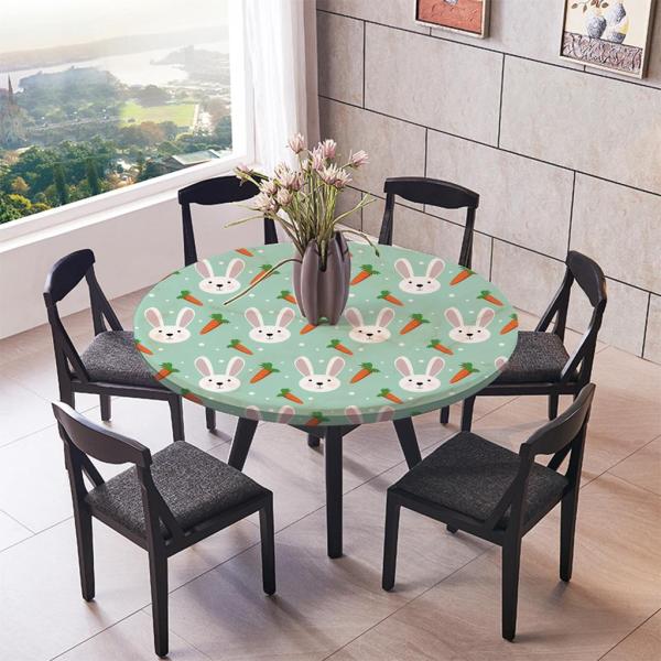 滑り止めラウンドテーブルカバーテーブルクロスの装飾H-120cm（48インチ）