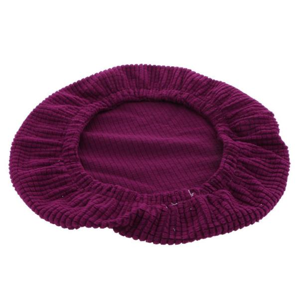 伸縮性のあるラウンドバースツールカバーチェアシートクッション30-38cmパープルフィット