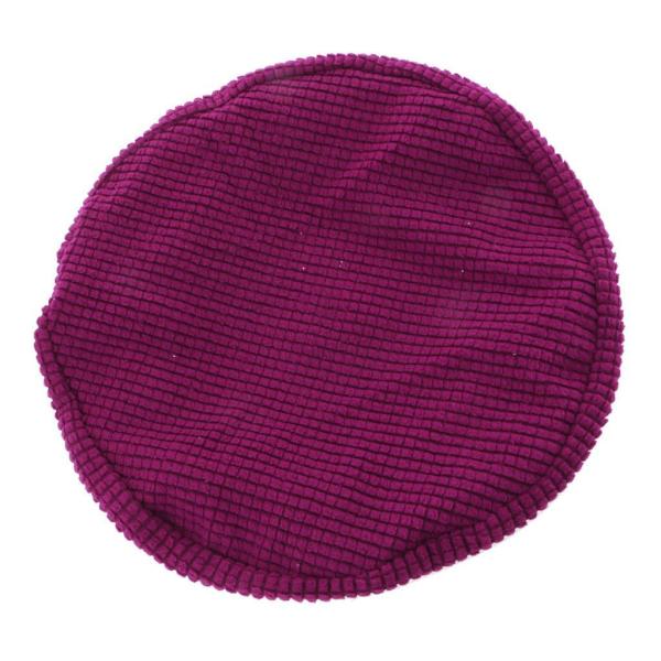 伸縮性のあるラウンドバースツールカバーチェアシートクッション30-38cmパープルフィット