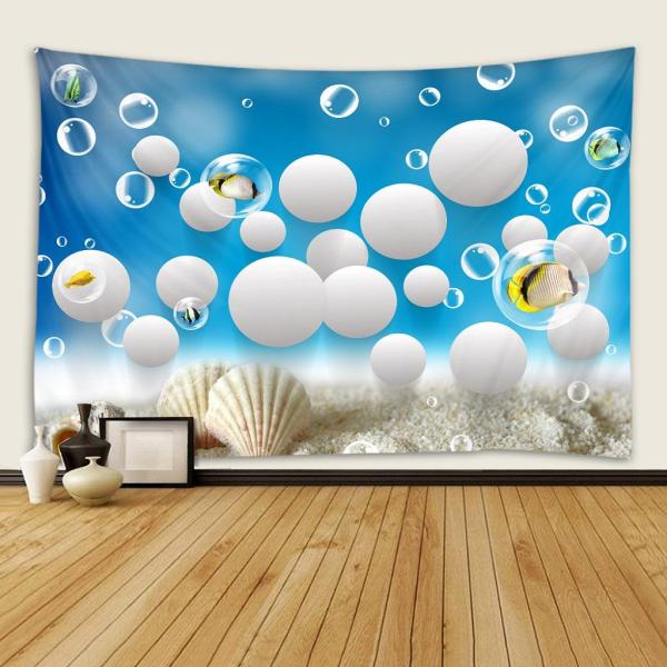 3D効果海底世界壁掛けタペストリーパーティーの背景200x150cm