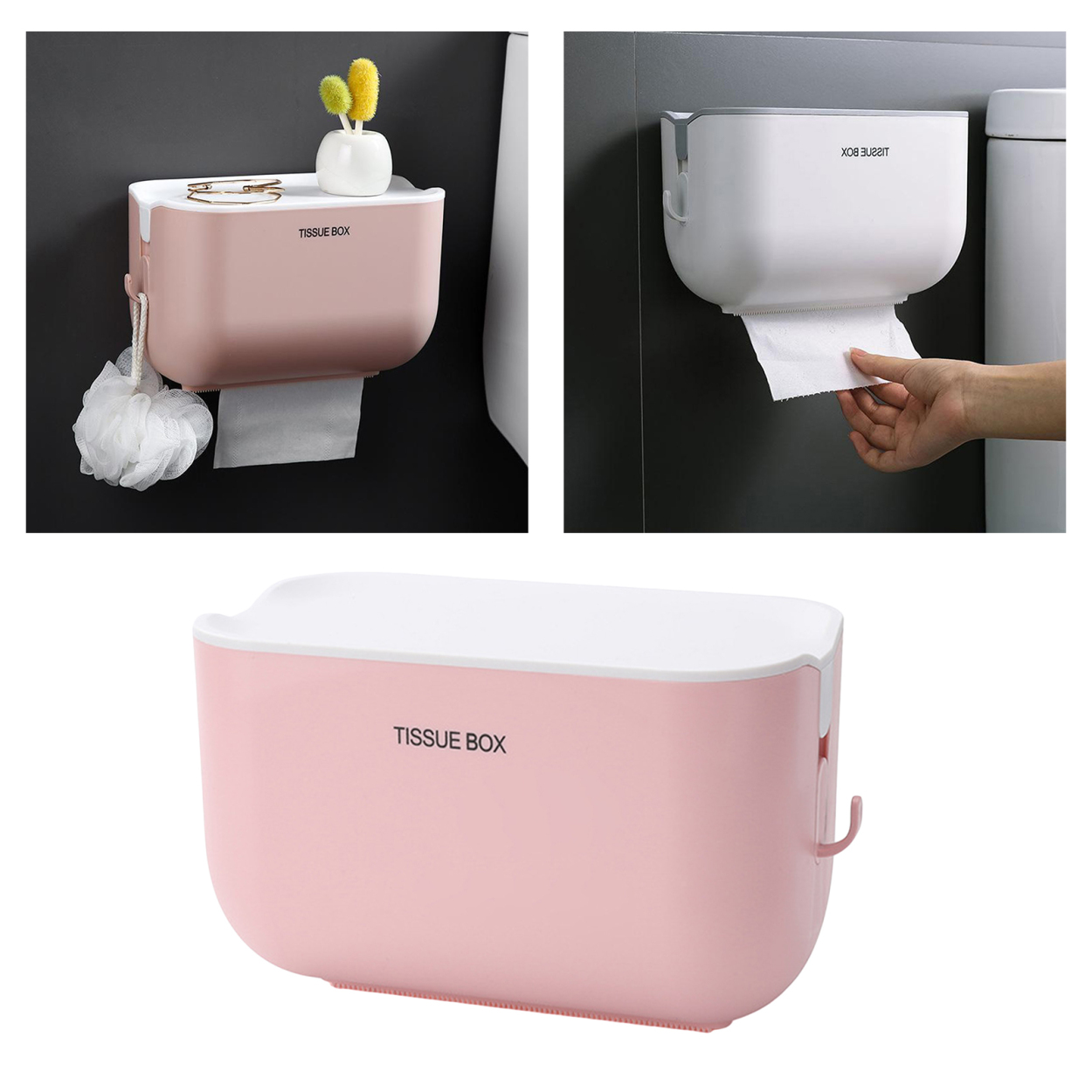 防水トイレットペーパーロールホルダーティッシュ収納ボックスバス 