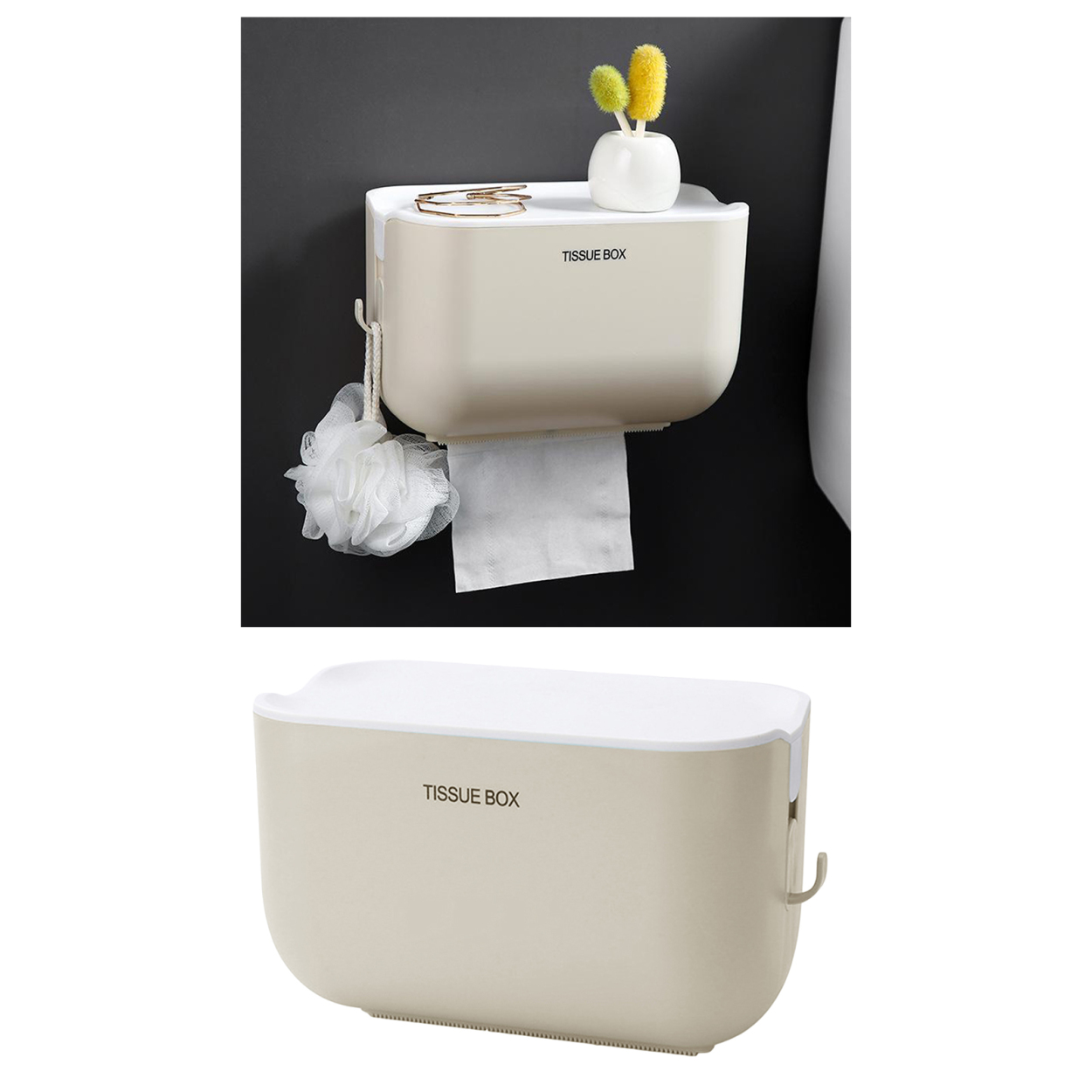 防水トイレットペーパーロールホルダーティッシュ収納ボックスバス 