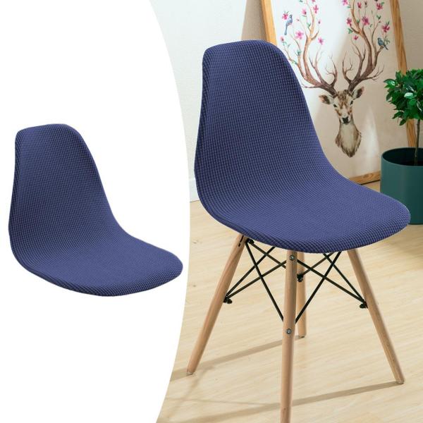 シェルチェアシートカバーカンファレンスホテルダイニングルームスリップカバーアンチダストダークブルー