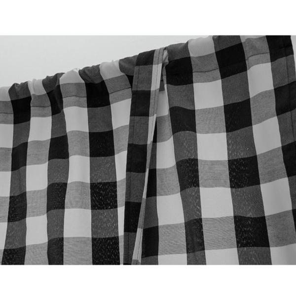 バッファローチェックタイアップカーテンギンガムタイアップシェードデコレーションブラック60x120cm