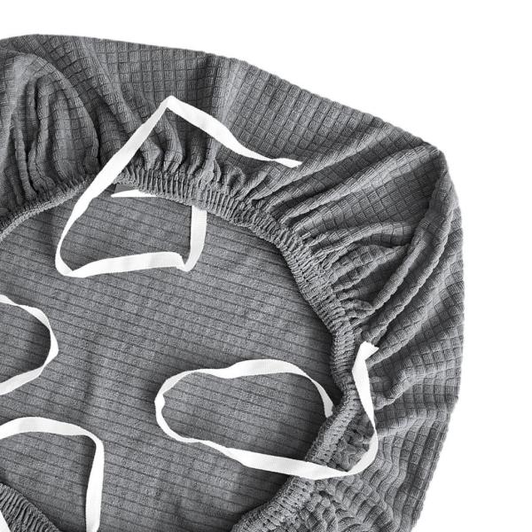 弾性オフィスチェアシートカバー伸縮式チェアスリップカバーシルバーグレー