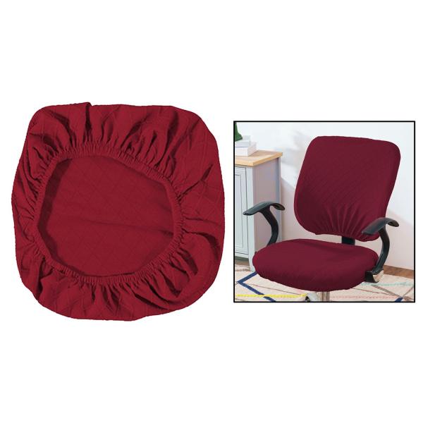 アームチェアデスク用オフィスチェアカバー無地ChiarComputerChairsワインレッド