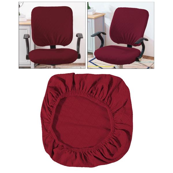 アームチェアデスク用オフィスチェアカバー無地ChiarComputerChairsワインレッド