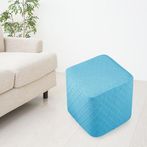 フットレストスツールカバーリビングルームブルーの伸縮性のある底のスツールプロテクター